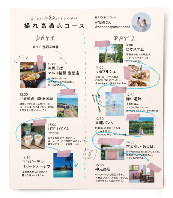 おしゃれな景色がとまらない「撮れ高満点コース」